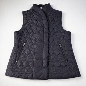 Marla Wynne Vest Womens S (runs large) Black Quilted Sleeveless Puffer Pockets